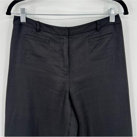 Talbots 100% Irish Linen Pants Trousers Solid Black Pockets Lined Belt Loops 4 - Picture 2 of 12